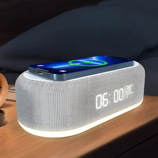 Wireless Chargers Pad Stand Alarm Night Light